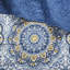Courtepointe réversible bleue / double - Motif floral 3 coussins décoratifs 100% microfibre Laver à la machine avec un jet large médaillons lavables-120945434-120945435