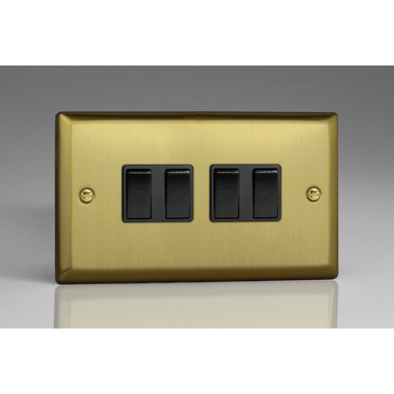 Wall Mounted Light Switch, Brass/Black