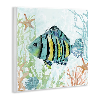  «Striped Fish Underwater Wall Art» par Carol Robinson