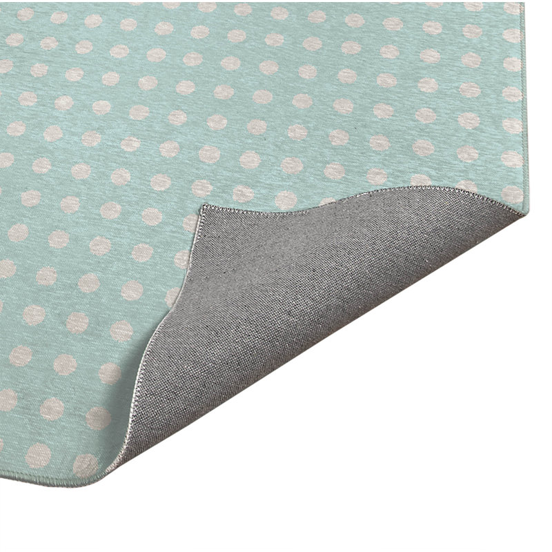 Tapis de bureau léger à pois, L 7 pi x L 5 pi, Bleu clair