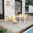 4-Pack Modern Striped Color Block Chairs,Indoor/Outdoor PP Plastic Seat and Sturdy Metal Legs-2078414971