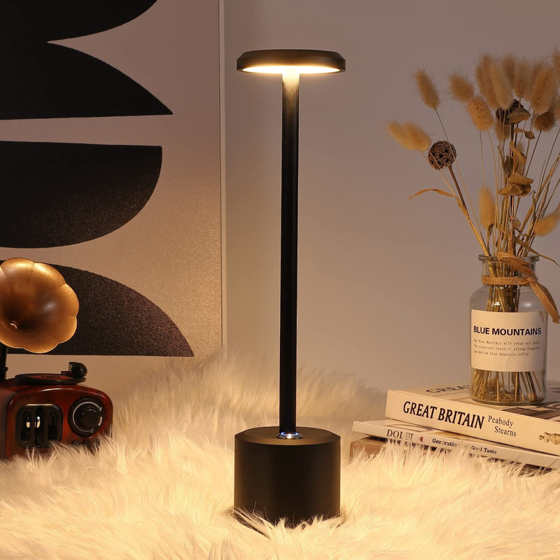 Black Table Lamp,Cordless Table Lamp,Portable LED Desk Lamp