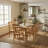 Warm Oak Solid Wood Rectangular 5 Piece Dinette Set With Slat Back Chairs And Self Storage Leaf