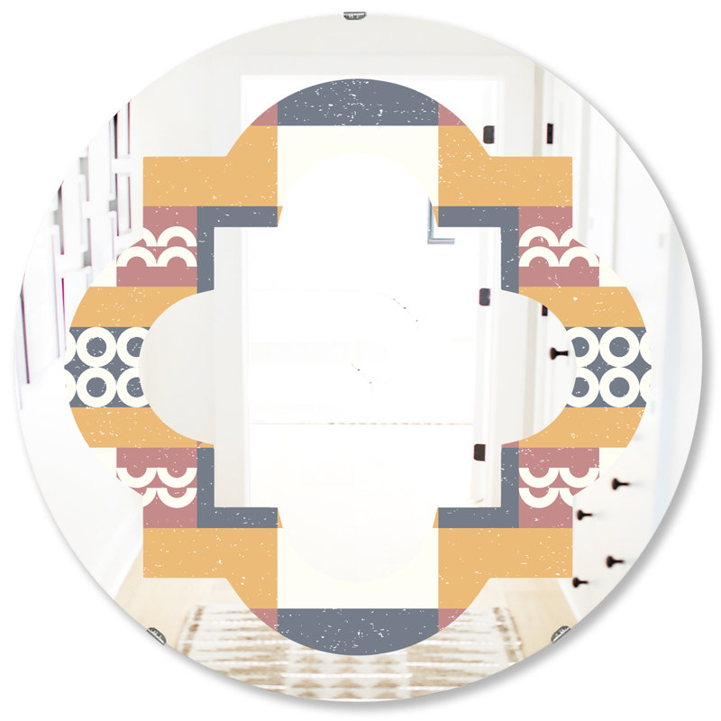Miroir mural Quatrefoil, 31,5 po x 31,5 po, Conception géométrique VI 