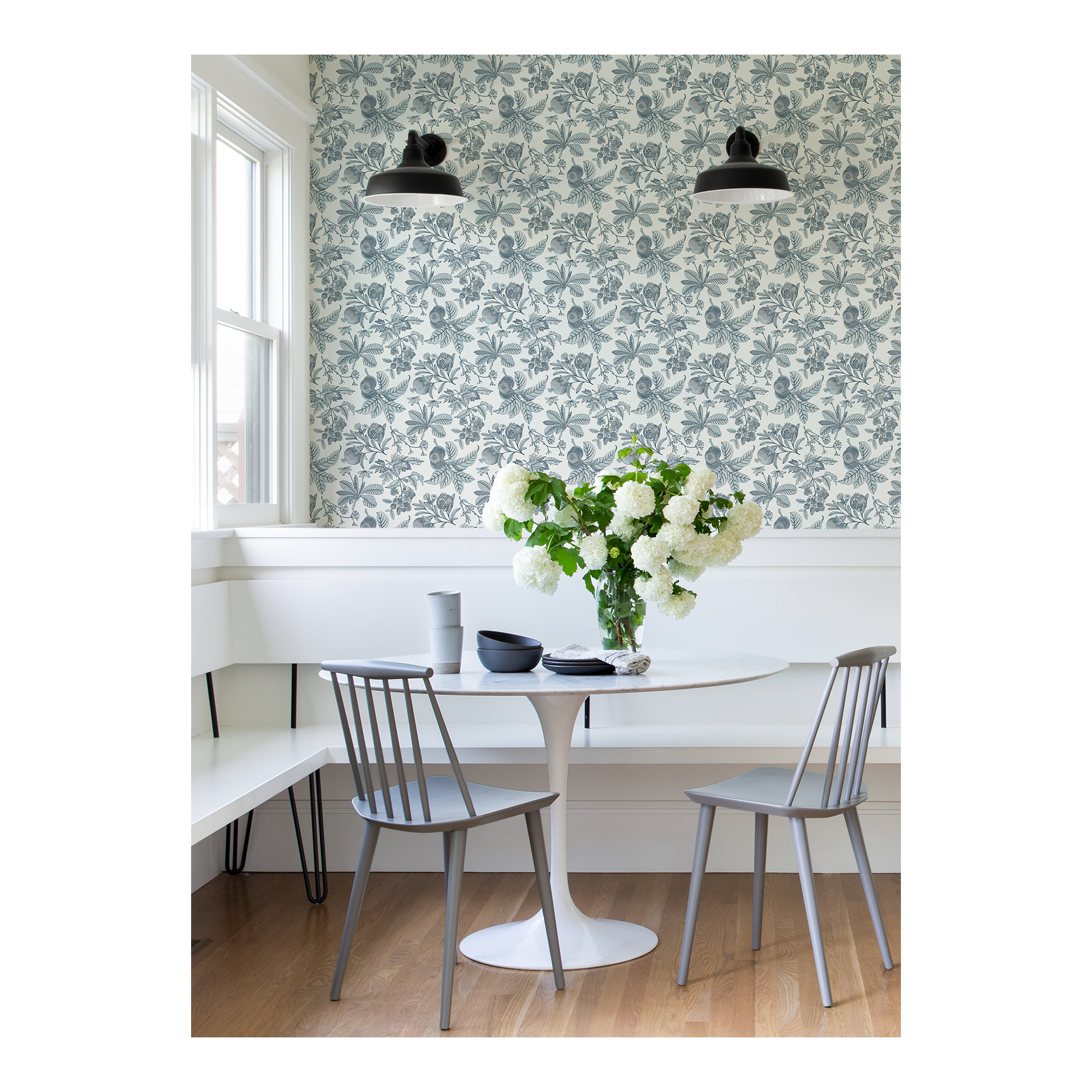 Lucier Fruit Wallpaper, Light Blue