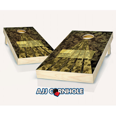 Ensemble de cornhole en bois massif armé 2 'x 4' avec sacs