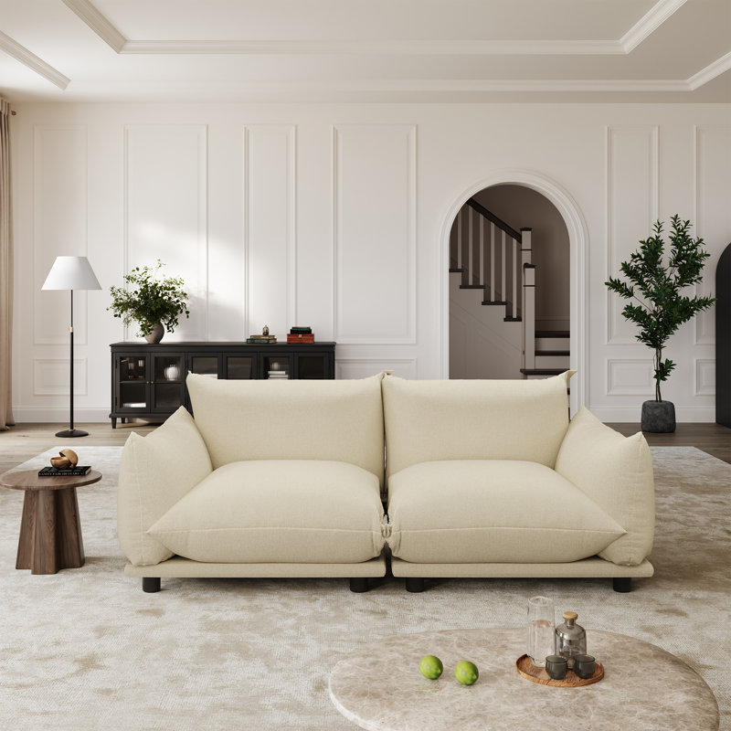 Upholstered Sofa Modular Sectional Sofa for Living Room Office Apartment, Beige