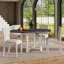 Ensemble de table de salle à manger extensible 5 pièces pour 4 personnes, table de salle à manger ronde pour 4 personnes avec chaises rembourrées, ensemble de table de cuisine de ferme avec rallonge amovible pour la salle à manger et la cuisine (gris et blanc)