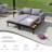 Modern Outdoor Daybed Patio Metal Daybed-668320075