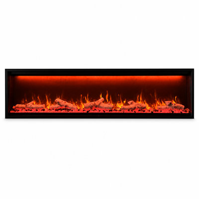 Black Electric Fireplace with 5000 BTU