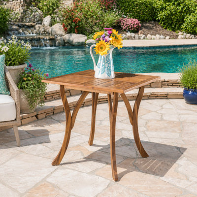 Table de salle à manger d'extérieur carrée en bois