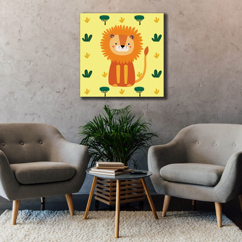 «Cute Lion» par Epic Portfolio, art mural sur toile, H 37 po x l 37 po x P 1,5 po