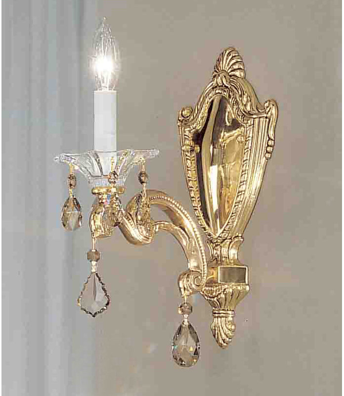 Via Firenze Candle Wall Light, Bronze with Black Patina, Italian Rock Amber