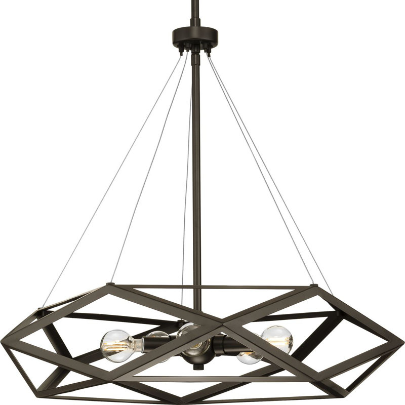 Dhimaan 5 - Light Geometric Pendant, Architectural Bronze