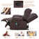 53.1'' Faux Leather Reclining Loveseat with Massage&Heat Function