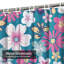 Rideau de douche imperméable à motif floral avec 12 crochets-1596657725