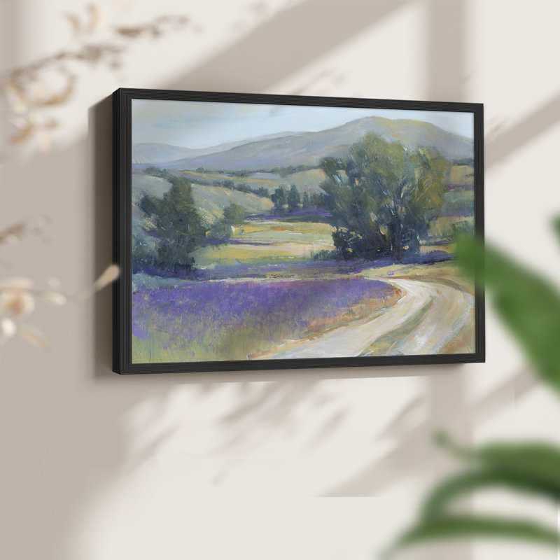 Lavande pré I - reproduction encadrée - réaménageable, H 22 po x l 28 po, Noir, noir, noir, noir