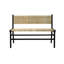 Elegant Black 47.2" Compact Bench with Handwoven Comfort-1674885847
