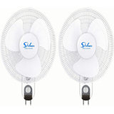 Simple Deluxe Adjustable Tilt, Quiet Operation Household Wall Mount Fans Oscillating, 2 Pack, White