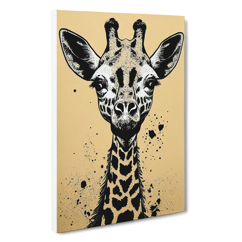 Giraffe Graffiti - Wrapped Canvas Print, 50cm H x 35cm W x 3cm D