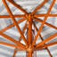 Parasol rayé pour terrasse avec poteau en bois - 8,5 pi - Bleu et blanc