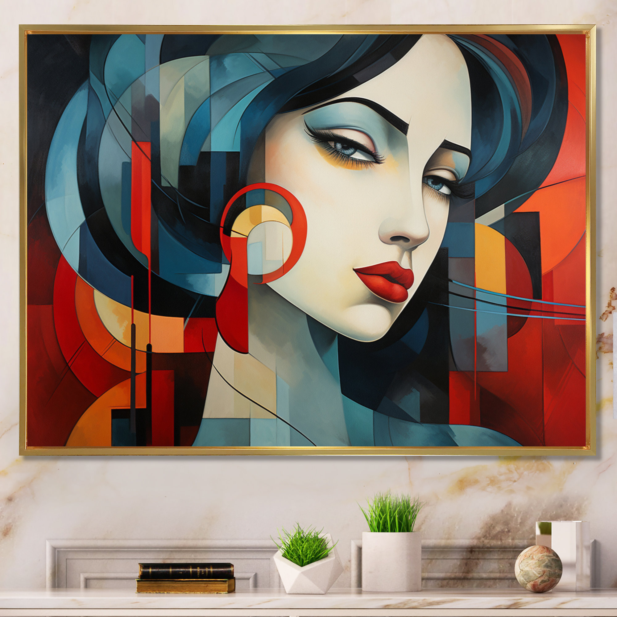 Red Barrel Studio® Cubism Art Modern Framed On Canvas Print | Wayfair