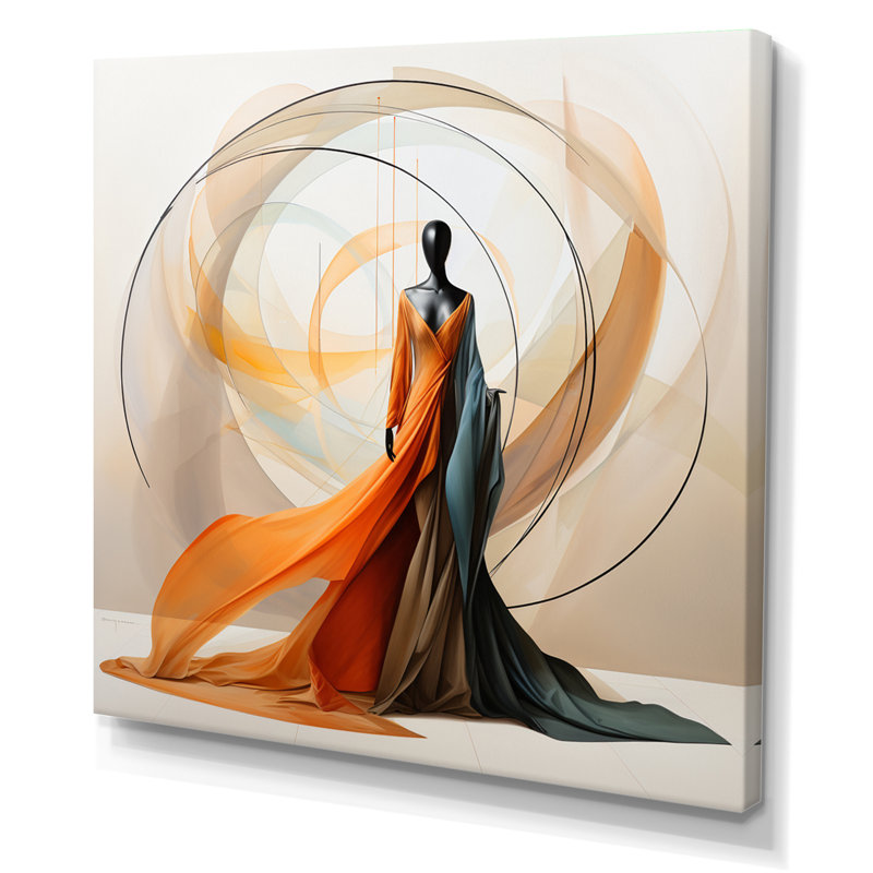 Abstrait contemporain danseur africain I - art mural femme afro-américaine, H 30 po x l 30 po, Sans cadre, Wrapped Canvas