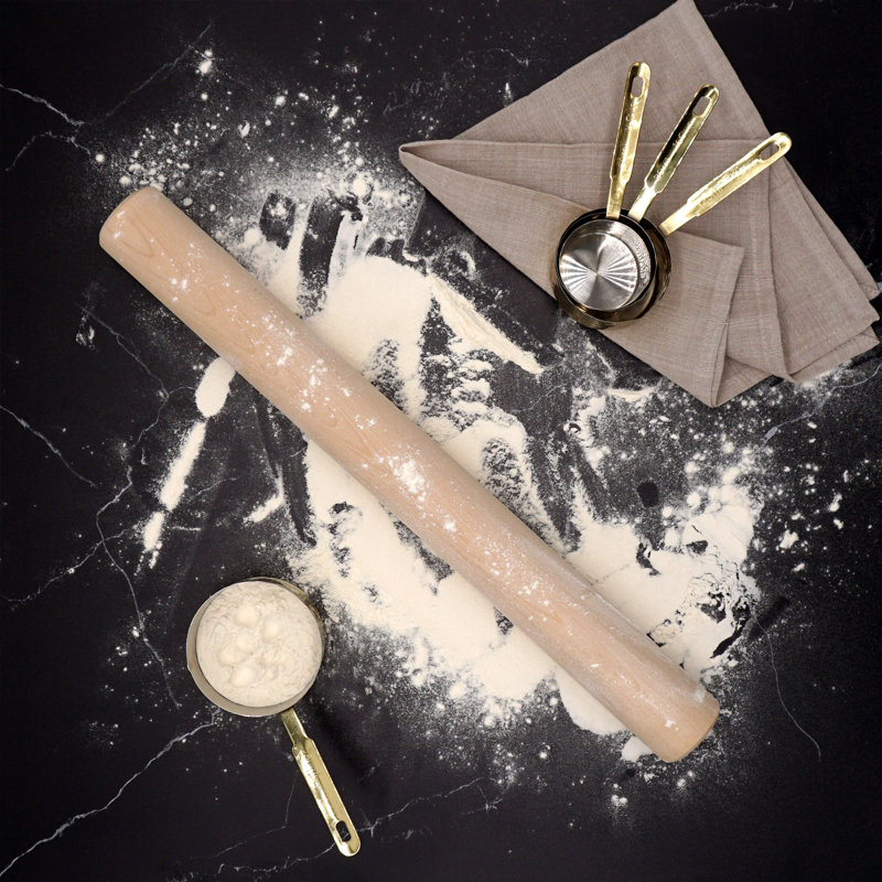 J.K Adams Maple Wood Dowel Style Rolling Pin for Home Kitchen Baking, 19" x 2"