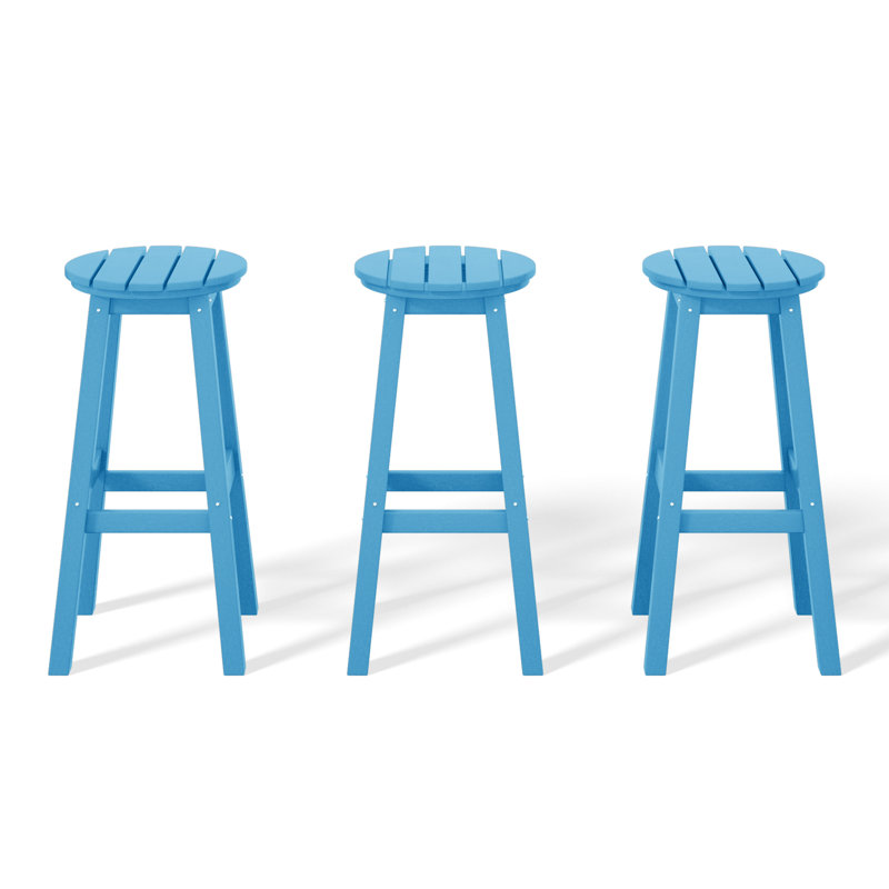 Tabouret de bar rond 29 po Laguna, Bleu