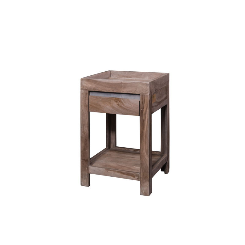 Sydney Solid Wood End Table, Smoked oak