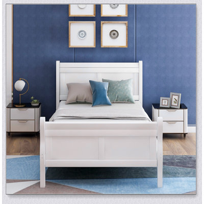 Lit plateforme avec base de lit en bois et lit-bateau