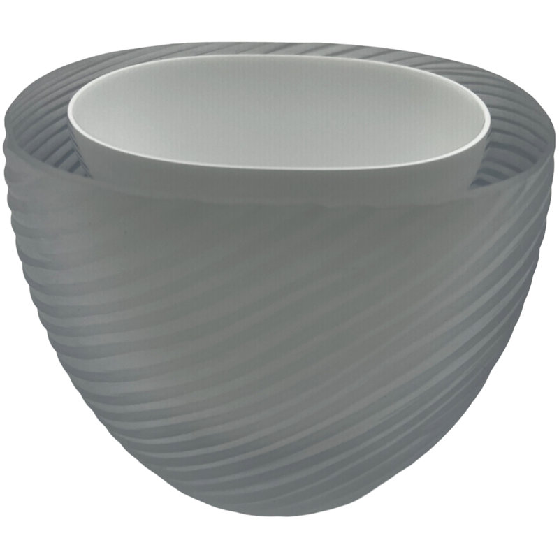 Vase de table en verre Affer, Blanc; gris
