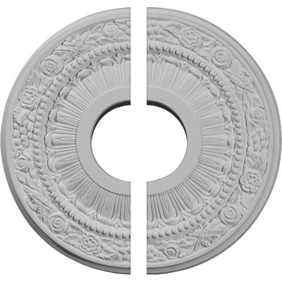 Médaillon de plafond Endurathane Nadia, DE 12 1/8 po x P 3 5/8 po x P 7/8 po (convient aux auvents jusqu'à 4 7/8 po), deux pièces, apprêté en usine