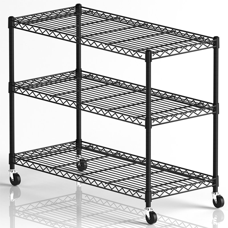 Nyakume 35.65'' W Metal Shelving Unit with Wheels