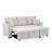 76.5" Linen Blend Upholstered Sectional With Pullout Bed And Chaise Storage-1316640230
