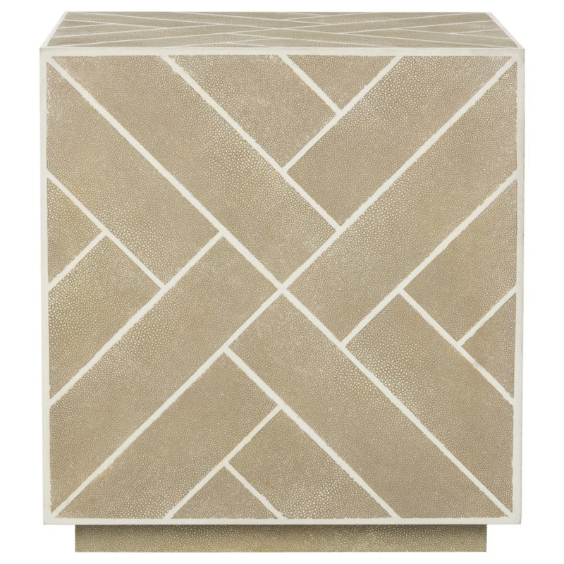 Table de bout block Shagreen, Beige