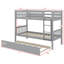 Twin Over Twin Rubber Wood Bunk Bed Featuring Pull-Out Trundle Transformable Into Two Separate Beds-117529643