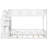 Twin over Twin Bunk Bed with Storage Ladder, Low Profile Solid Wood for Kids, Boys & Girls, White-1902232483