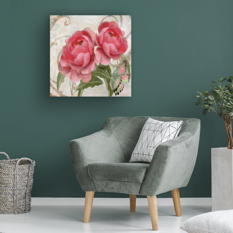 Art sur toile pivoines bolognaises, H 18 po x l 18 po