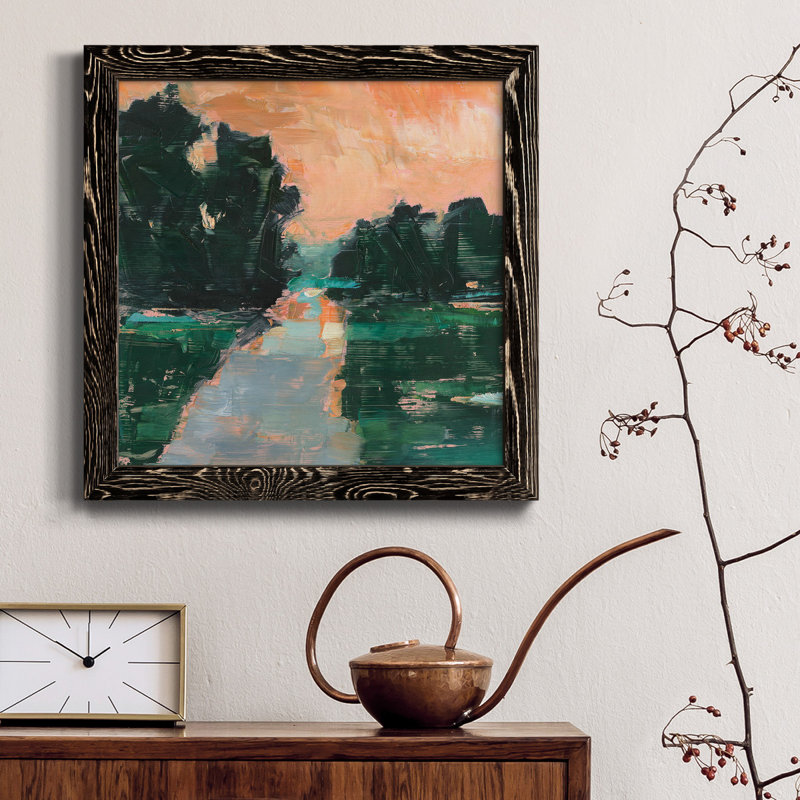 Coral Sunset I-Premium, toile encadrée - prête à être accrochée, Cadre noir, H 35,5 po x l 35,5 po x P 1,5 po