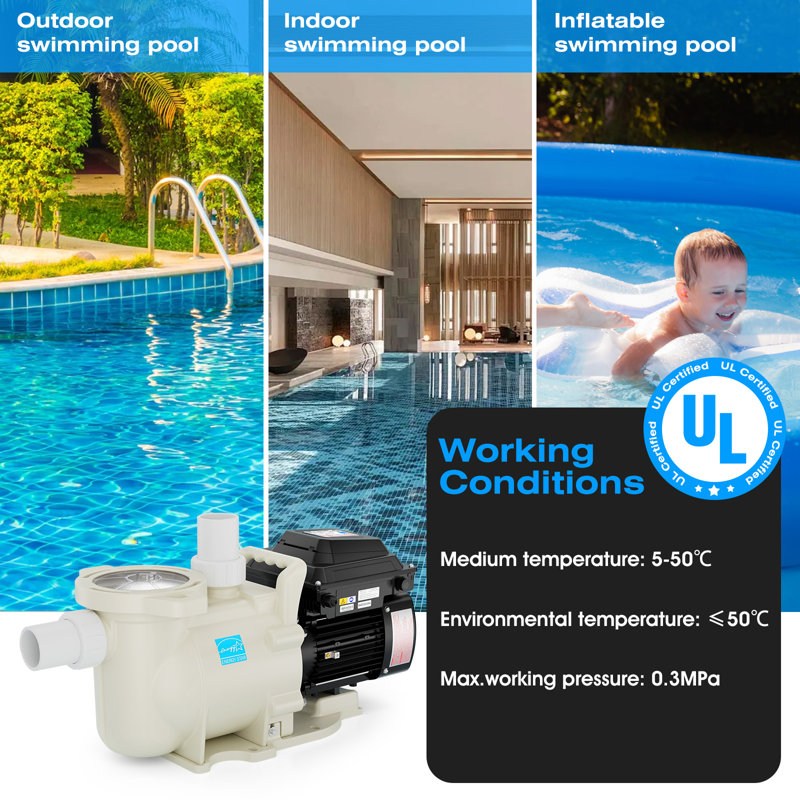 Iliving Variable Speed Above Ground Swimming Pool Pump, 2.2hp