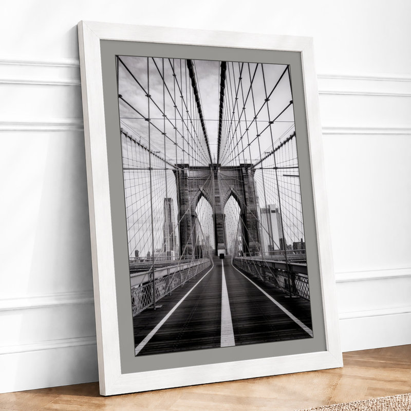 Brooklyn Bridge Perspective Industrial - Print, A3 - 42.0 x 29.7 cm, White