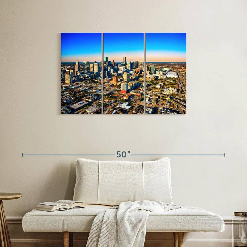 Vue du paysage urbain de Houston, H 24 po x l 38 po