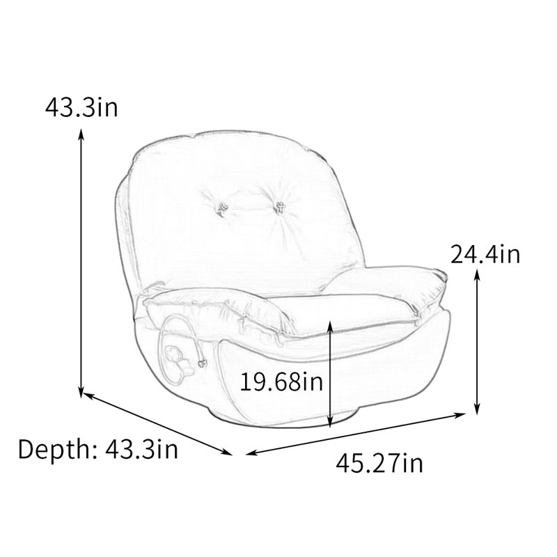 360° Rotating Ergonomic Recliner with Storage, Beige