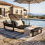 Chaises longues de patio réglables, fauteuil inclinable moderne en métal et en bois pour bord de piscine-2045832030