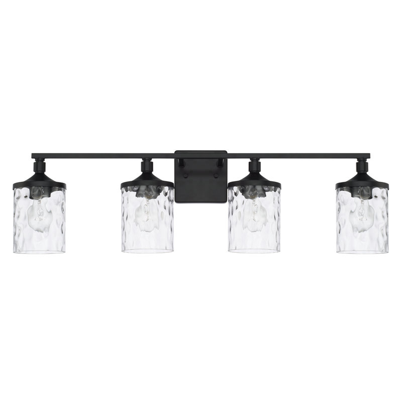 Baldwin Dimmable Vanity Light, Matte Black, 4-Light