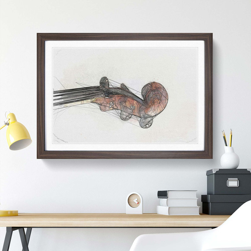 The Scroll of a Violin in Abstract - Framed Print, Walnut, 40cm H x 60cm W x 2cm D