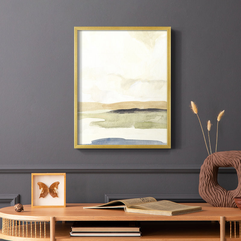 Slate Movement II Framed Print - Solid Wood