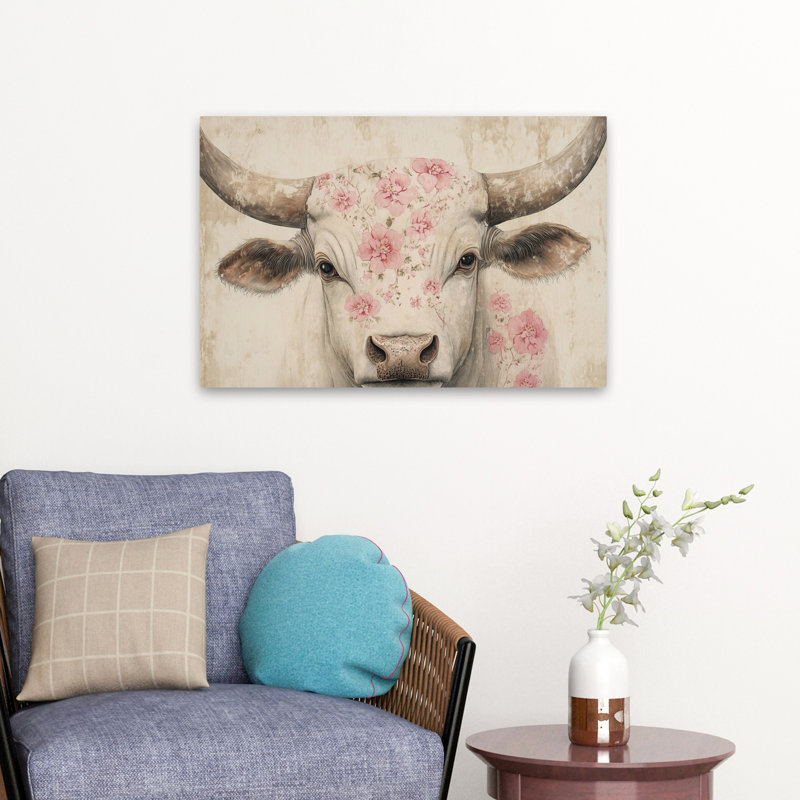 Art floral - Vache rétro, H 24 po x l 16 po