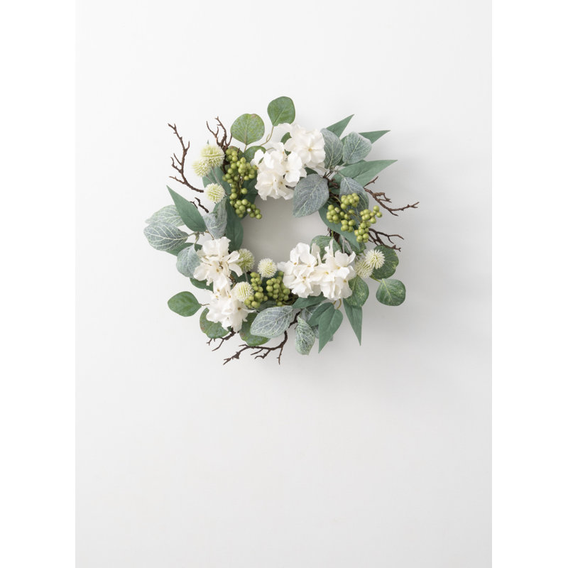 Couronne d'hortensia artificielle 15 po